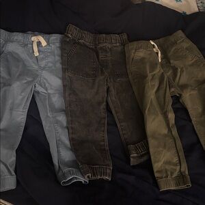 Set of Three Kids' Jogger Pants - Blue, Black, Green